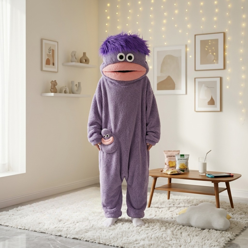 Funny Monster Hooded Fleece Robe