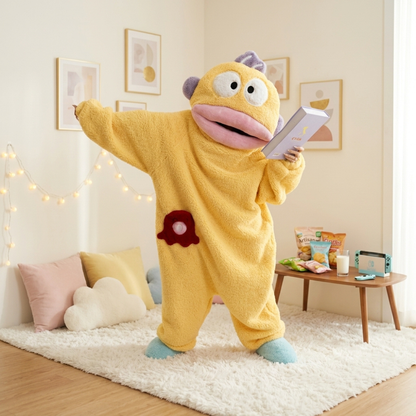 Funny Monster Hooded Fleece Robe