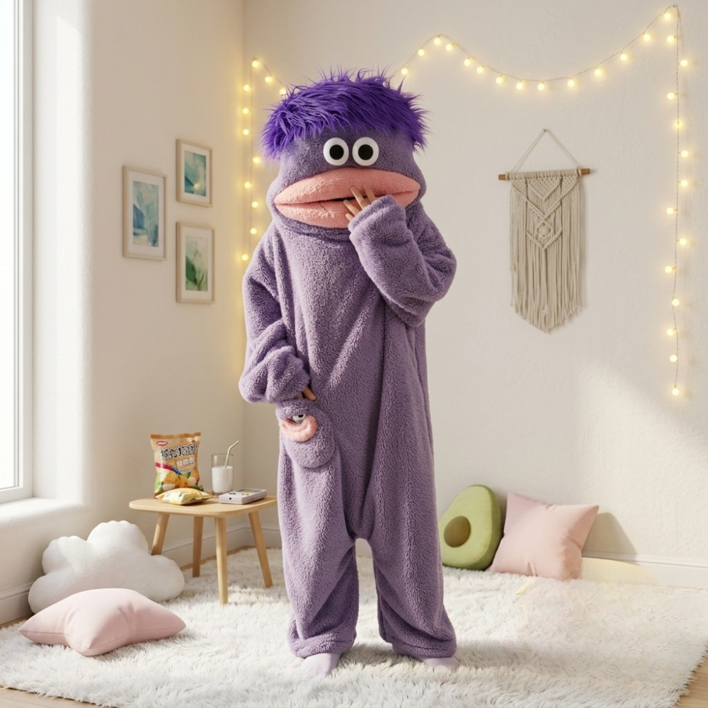 Funny Monster Hooded Fleece Robe