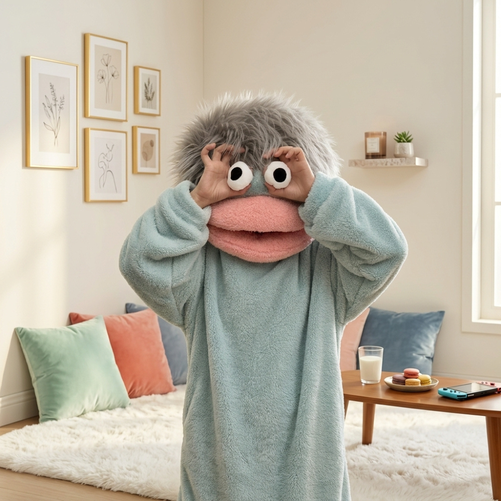 Funny Monster Hooded Fleece Robe