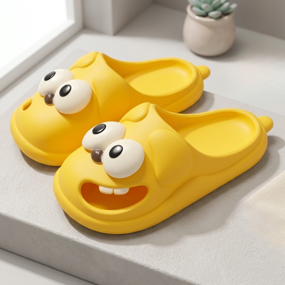 Funny Face Cloud Slippers — Premium EVA Anti-Slip Home Shoes