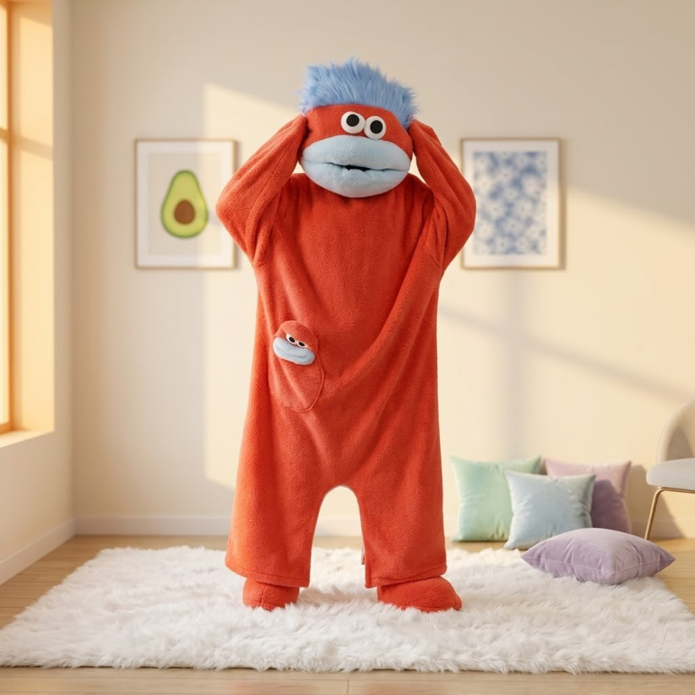 Funny Monster Hooded Fleece Robe